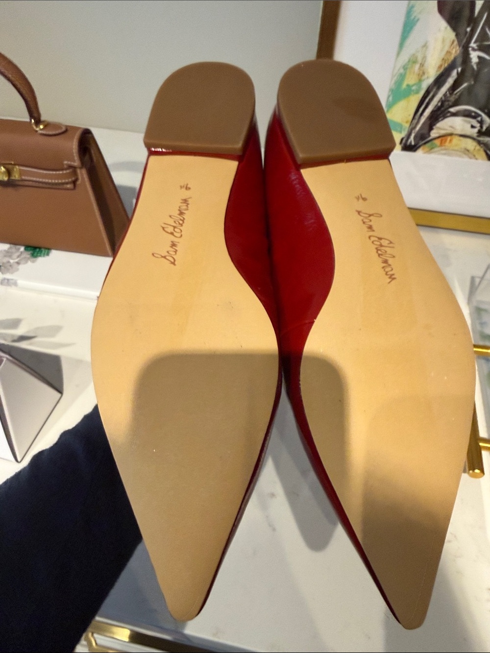NWOT Sam Edelman Patent Mary Jane Flats in Red - Picture 3 of 3